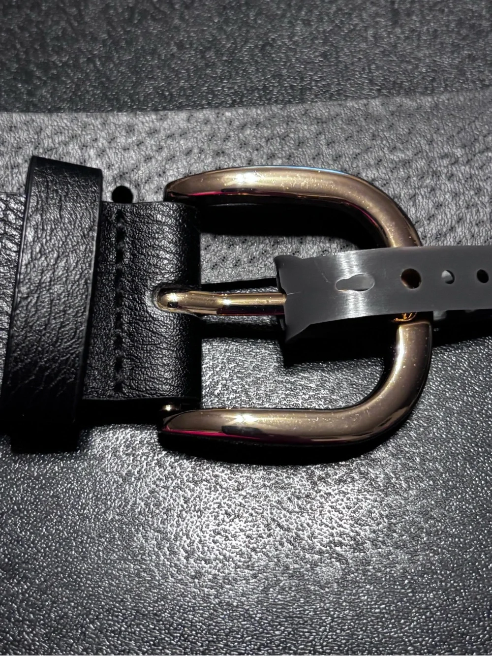 Lane Bryant Black Elastic Belt with Gold‎ Buckle Accordion Stretch Belt READ